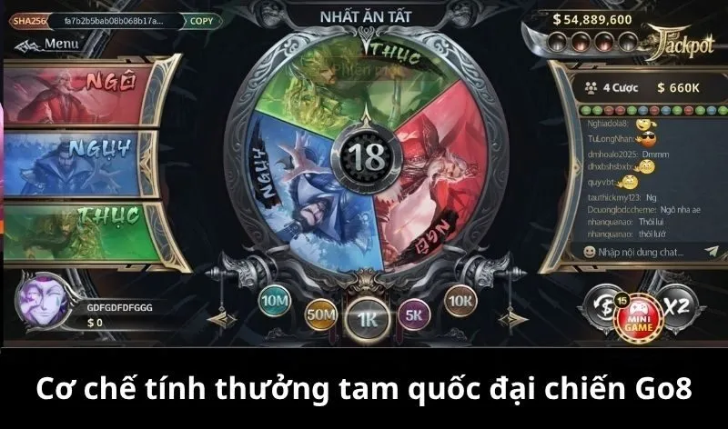 Cơ chế tính thưởng trong tam quốc đại chiến Go88